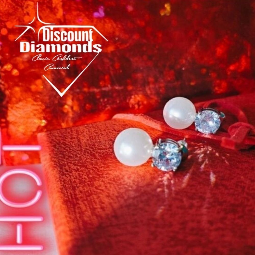 South Sea Shell Pearl White with White Baguette Diamond Drop Earrings